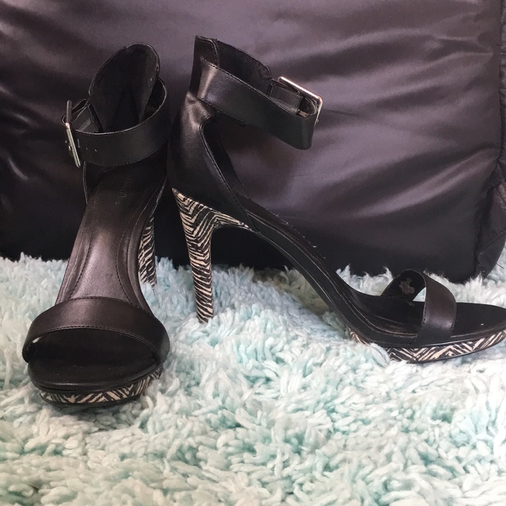 Black and zebra print heels